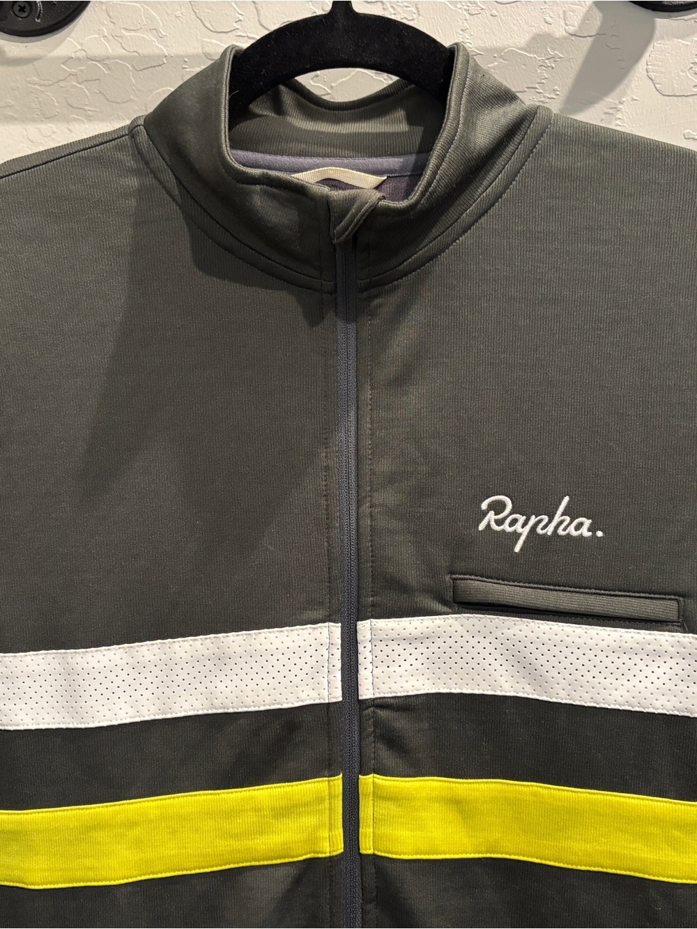 Women’s Rapha Brevet Jersey gray cycling jacket with stripes